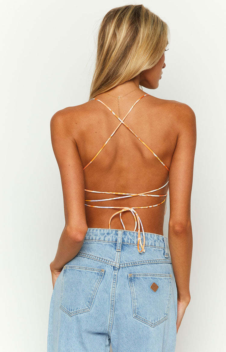 Ebony Orange Floral Crop Top-Vavasi.All Rights Reserved.