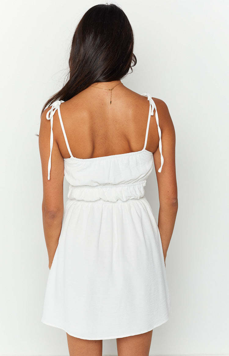 Eden White Cut Out Mini Dress-Vavasi.All Rights Reserved.