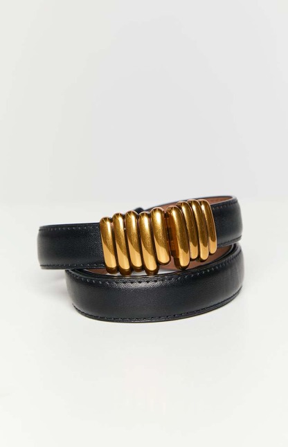 Elara Black PU Belt-Vavasi.All Rights Reserved.