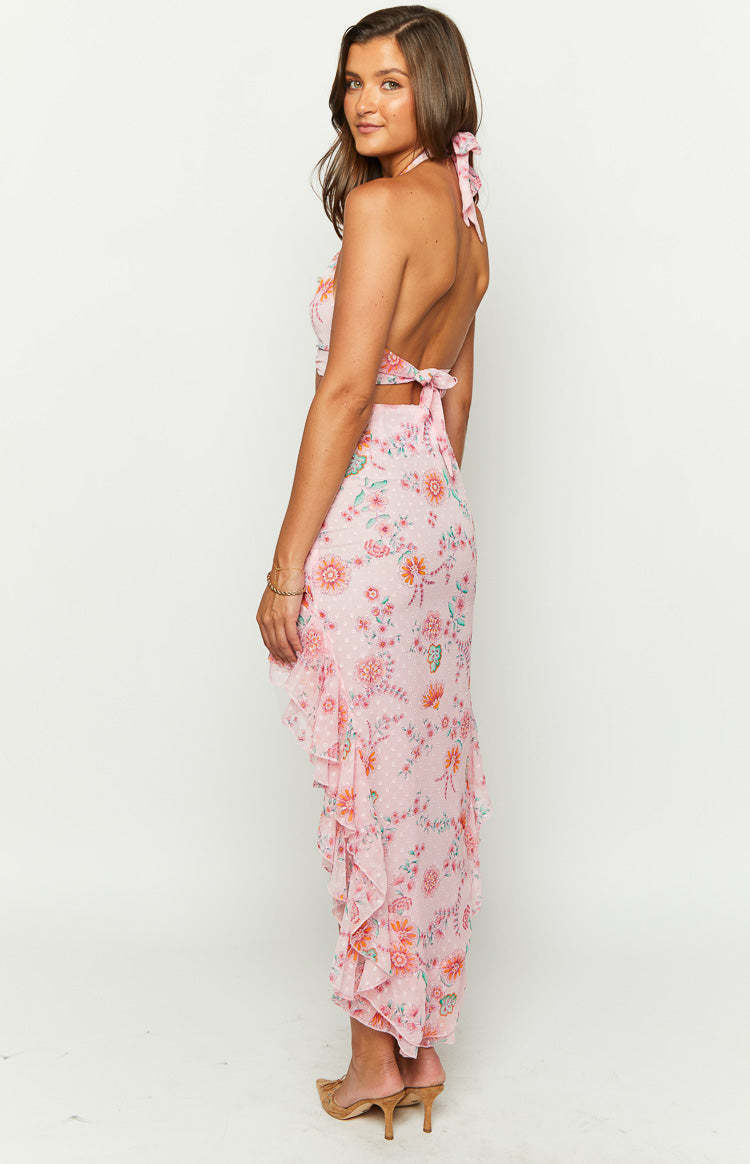 Elijah Pink Floral Maxi Skirt-Vavasi.All Rights Reserved.
