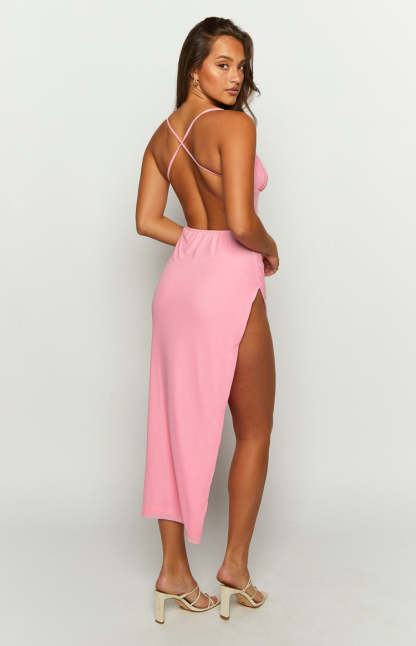 Elister Pink Maxi Dress-Vavasi.All Rights Reserved.