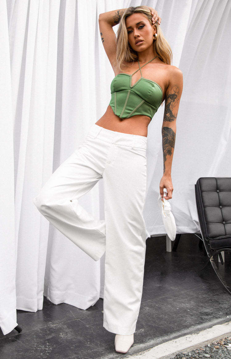 Elizybeth Green Corset Top-Vavasi.All Rights Reserved.