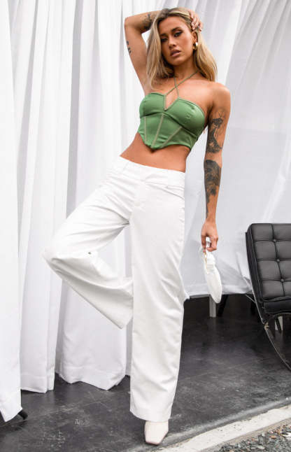 Elizybeth Green Corset Top-Vavasi.All Rights Reserved.