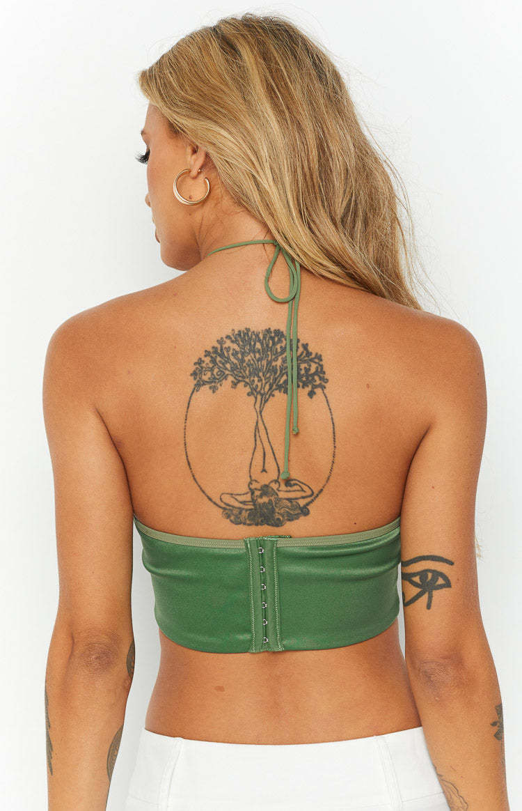 Elizybeth Green Corset Top-Vavasi.All Rights Reserved.