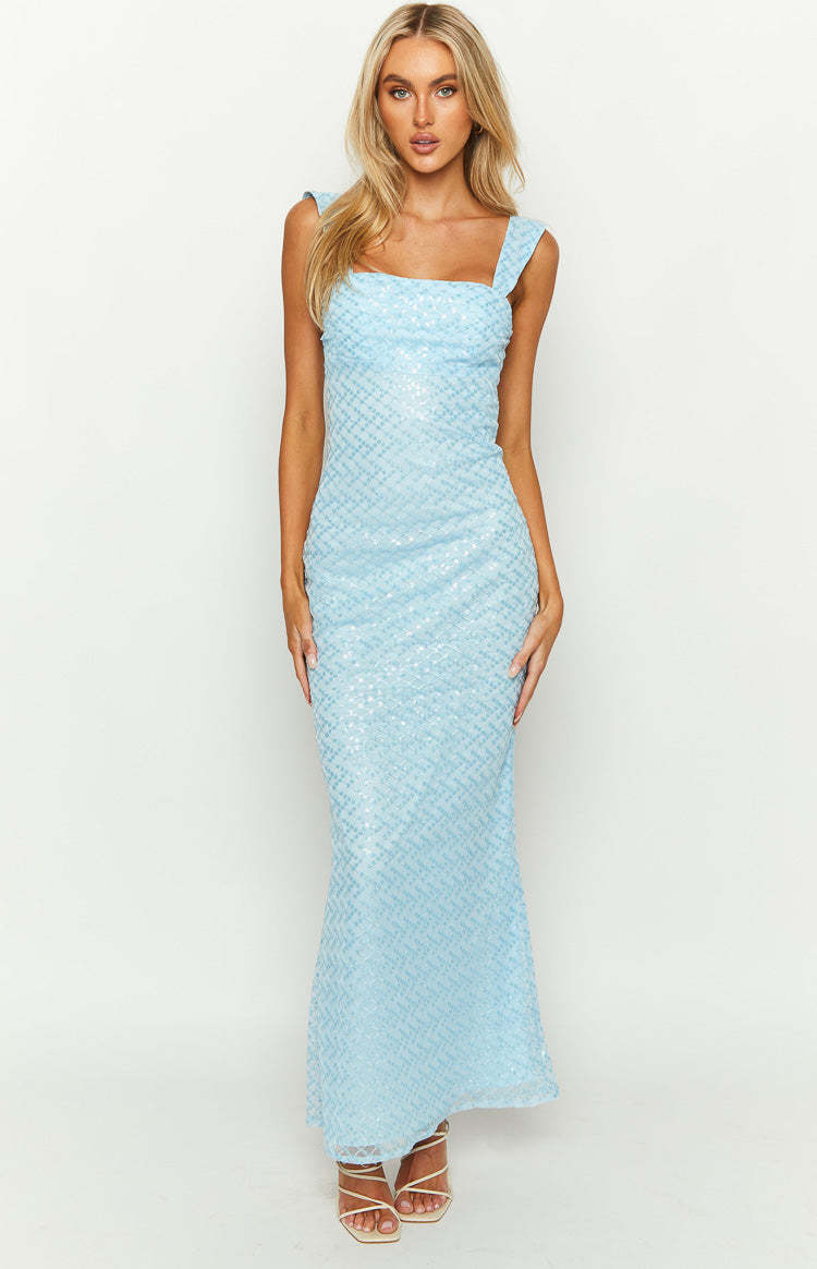 Ella Blue Sequin Maxi Dress-Vavasi.All Rights Reserved.