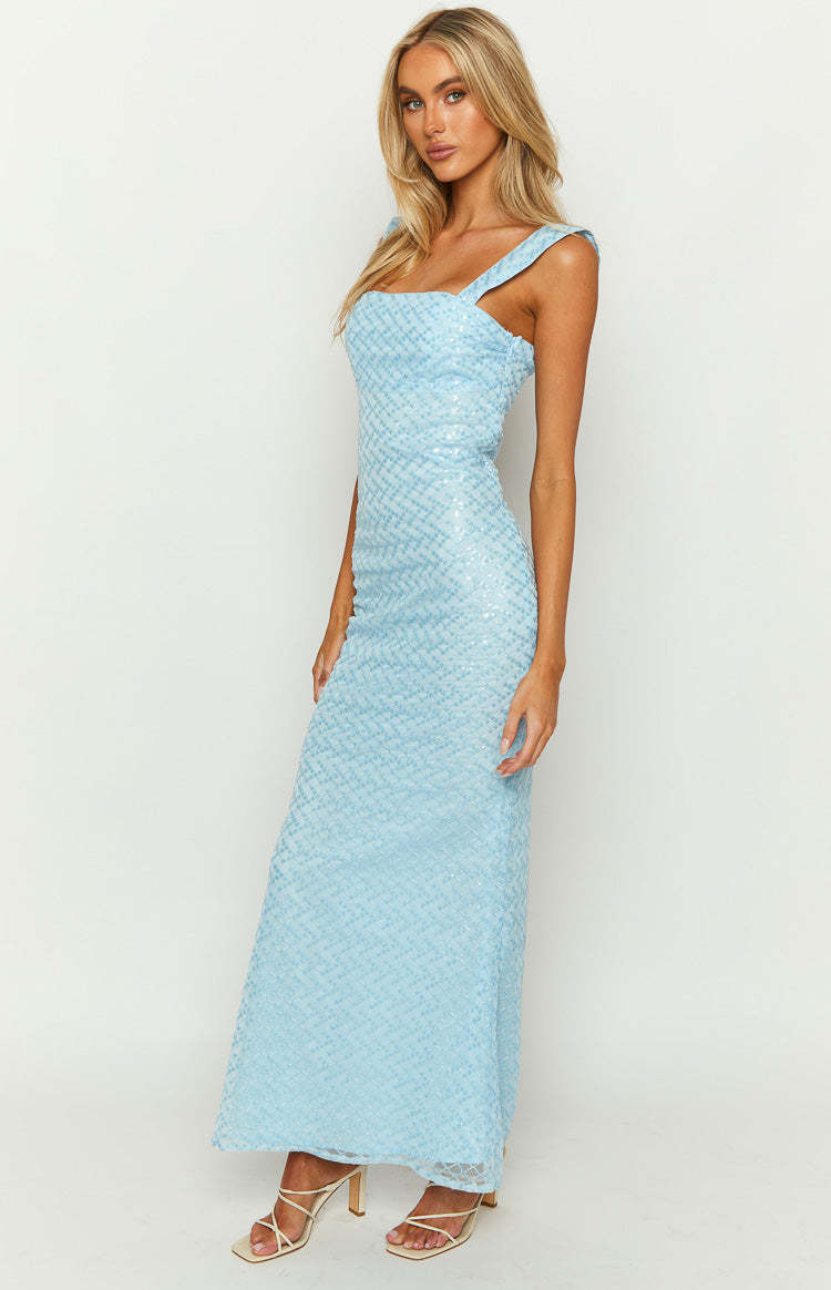 Ella Blue Sequin Maxi Dress-Vavasi.All Rights Reserved.