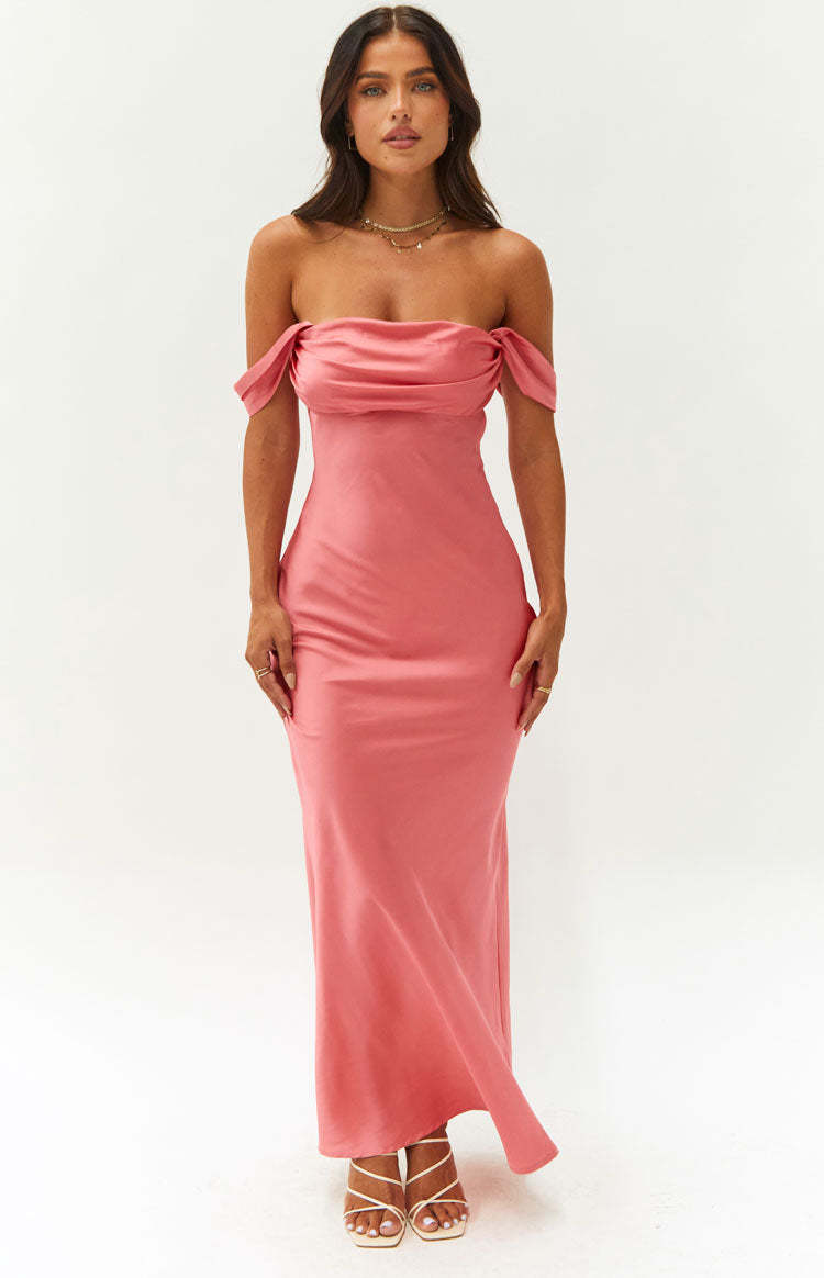 Ella Pink Off Shoulder Formal Dress-Vavasi.All Rights Reserved.