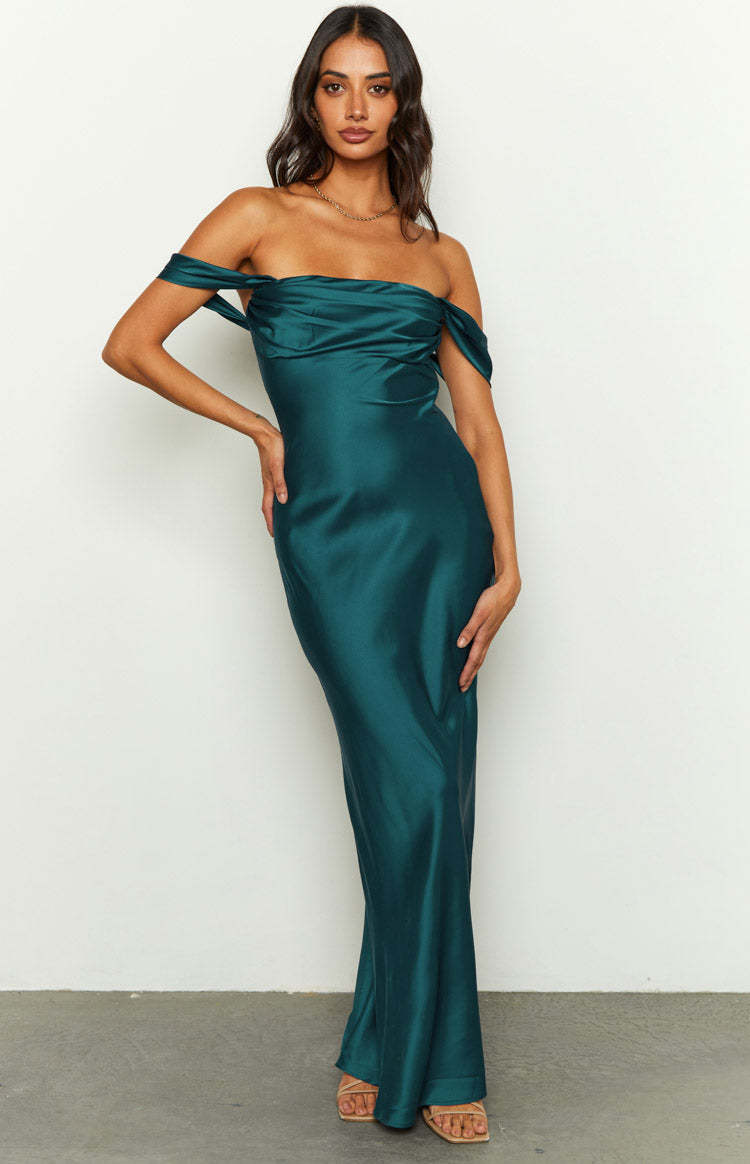 Ella Teal Off Shoulder Formal Maxi Dress-Vavasi.All Rights Reserved.