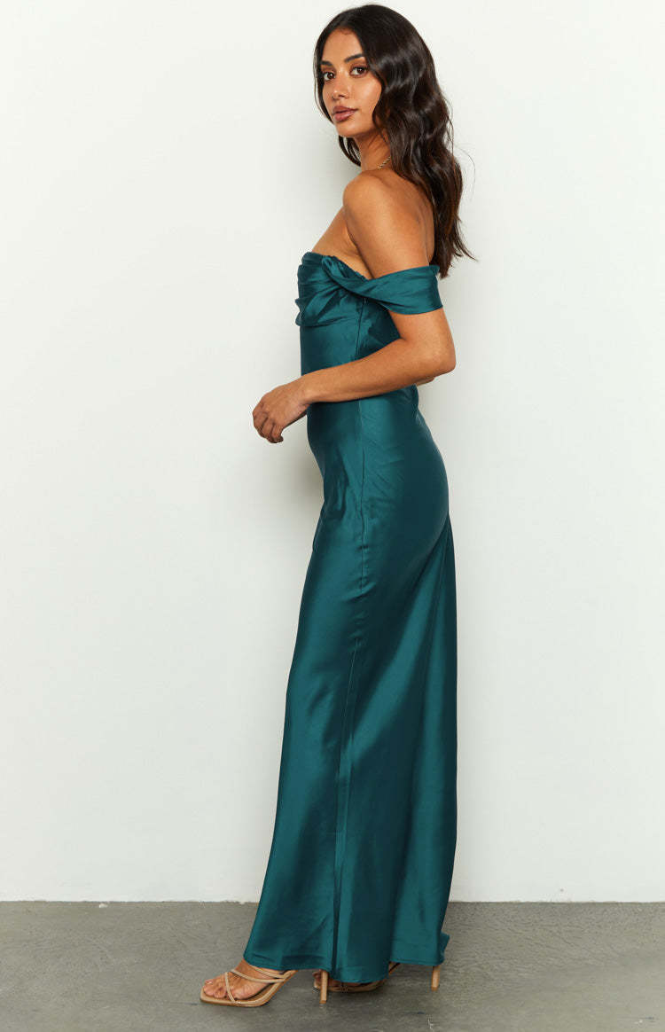 Ella Teal Off Shoulder Formal Maxi Dress-Vavasi.All Rights Reserved.