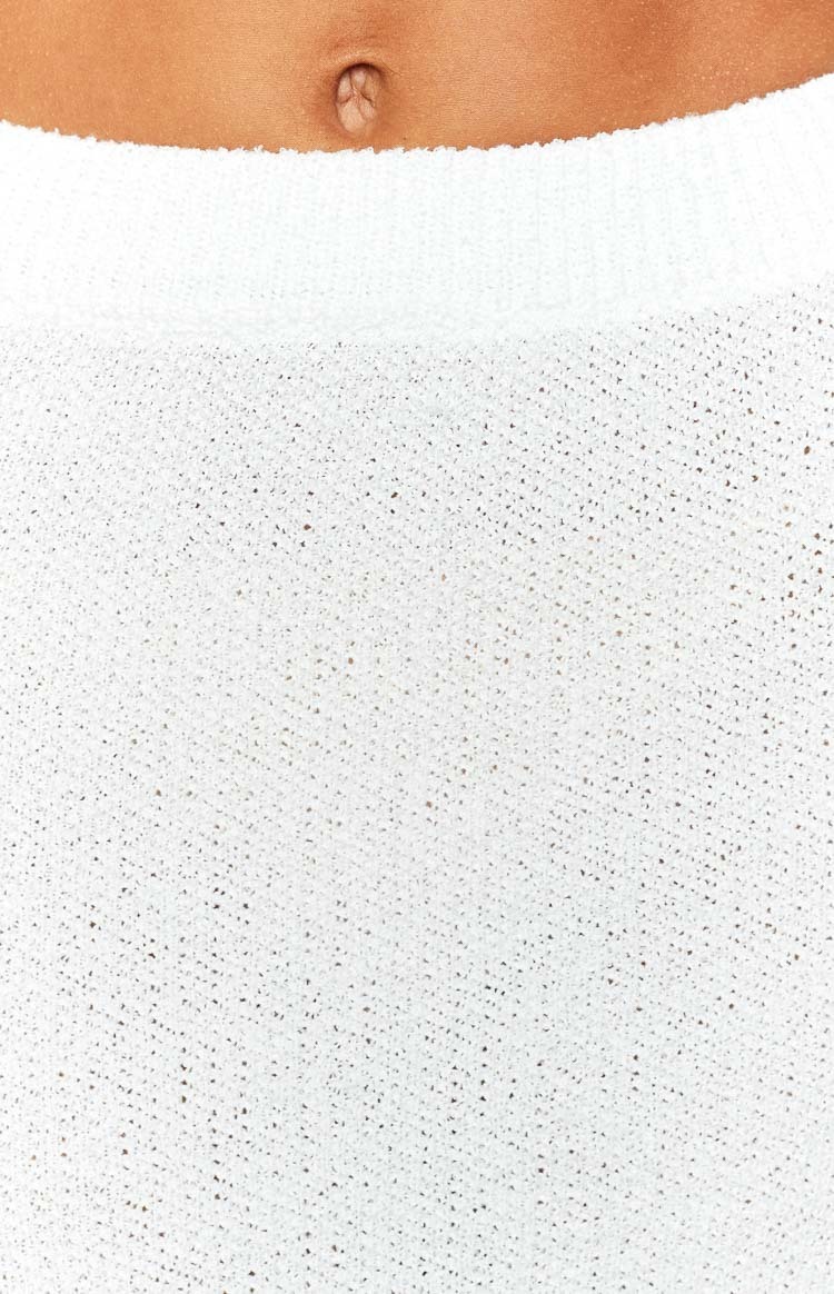 Ellah White Knit Midi Skirt-Vavasi.All Rights Reserved.