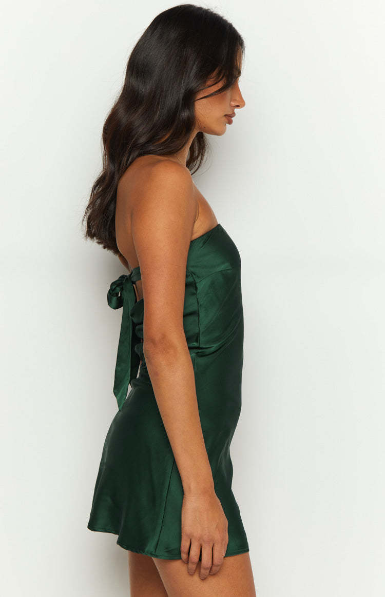Ellie Forest Green Strapless Mini Dress-Vavasi.All Rights Reserved.