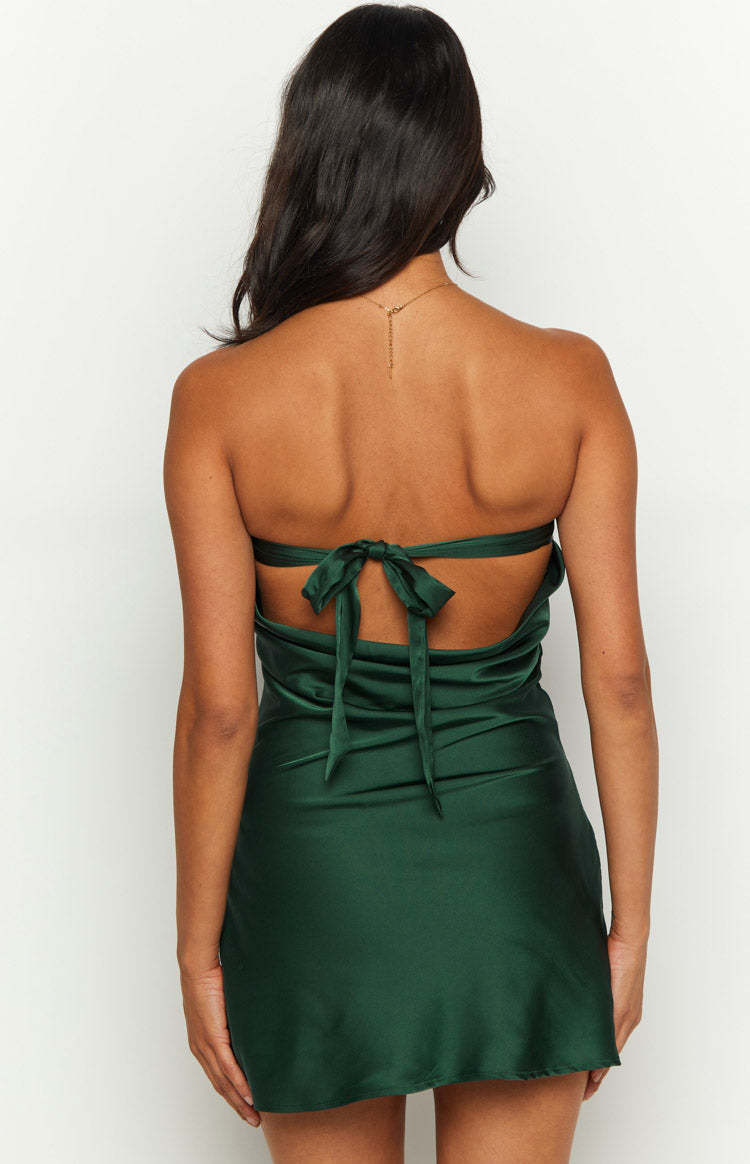 Ellie Forest Green Strapless Mini Dress-Vavasi.All Rights Reserved.