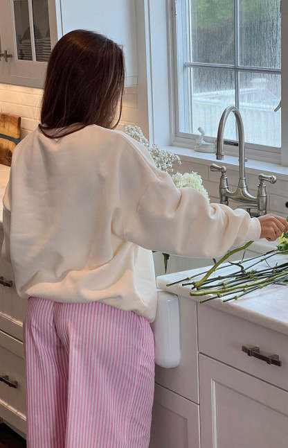 Elodie Cream Crew Neck Sweater-Vavasi.All Rights Reserved.