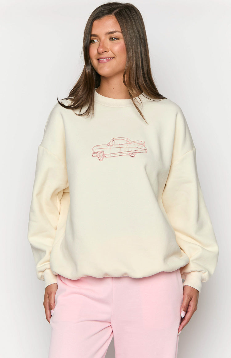 Elodie Cream Crew Neck Sweater-Vavasi.All Rights Reserved.