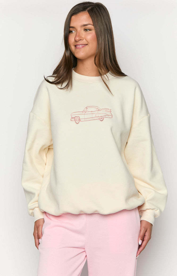 Elodie Cream Crew Neck Sweater-Vavasi.All Rights Reserved.
