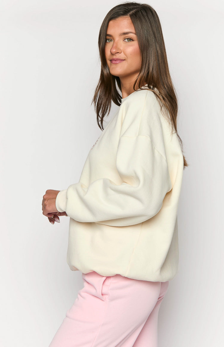 Elodie Cream Crew Neck Sweater-Vavasi.All Rights Reserved.