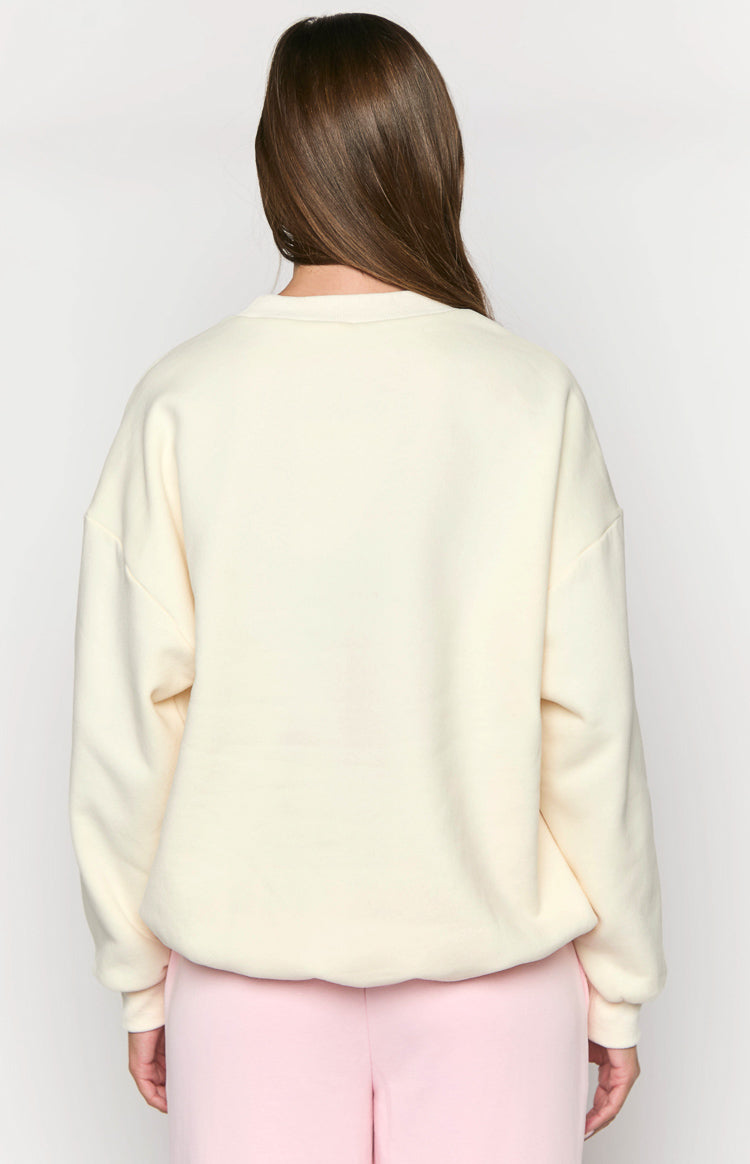 Elodie Cream Crew Neck Sweater-Vavasi.All Rights Reserved.