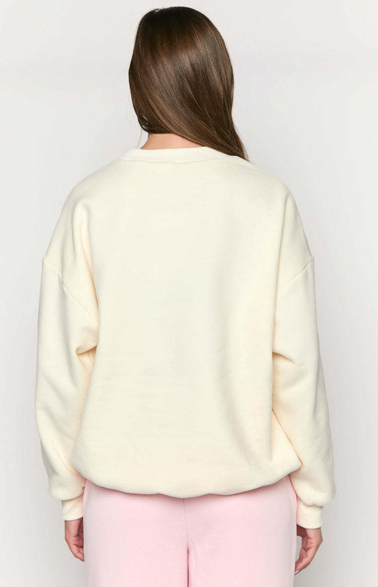 Elodie Cream Crew Neck Sweater-Vavasi.All Rights Reserved.