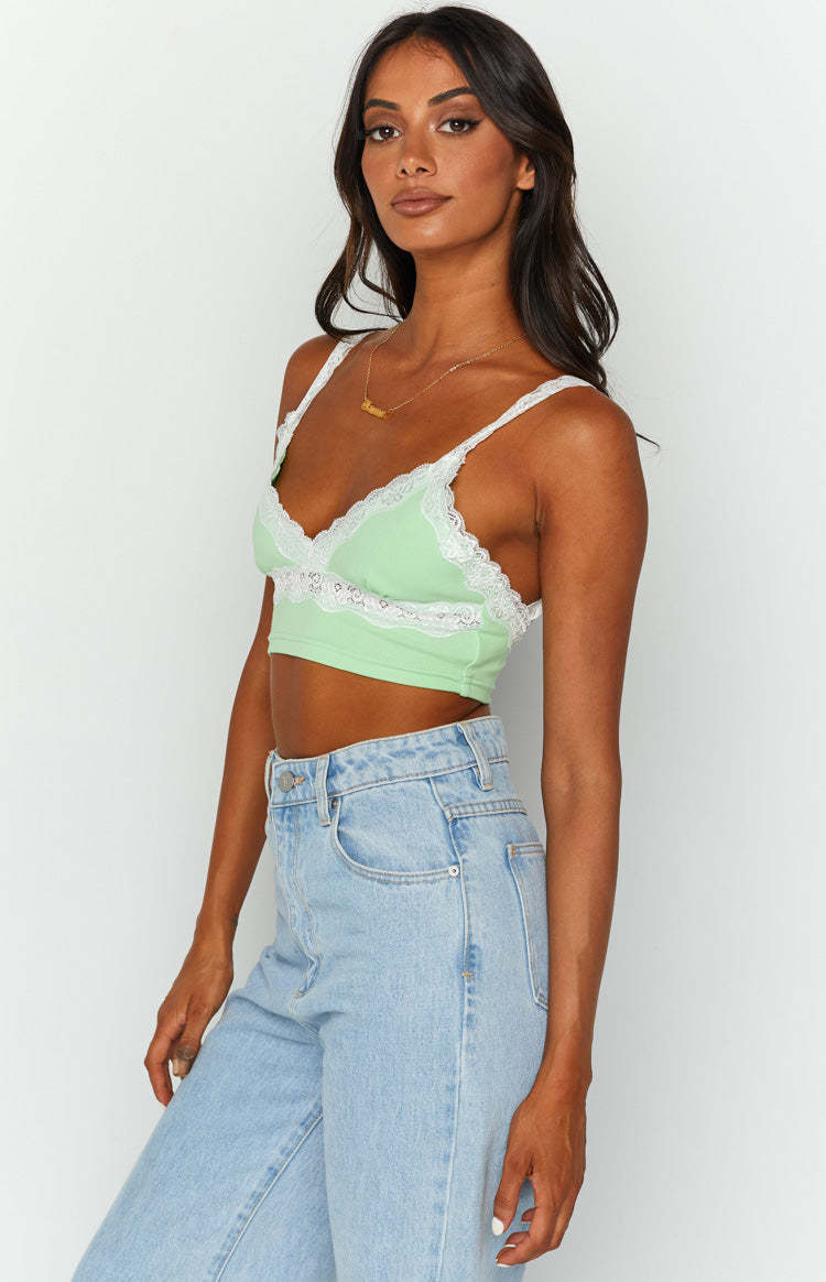 Elora Green Crop Top-Vavasi.All Rights Reserved.