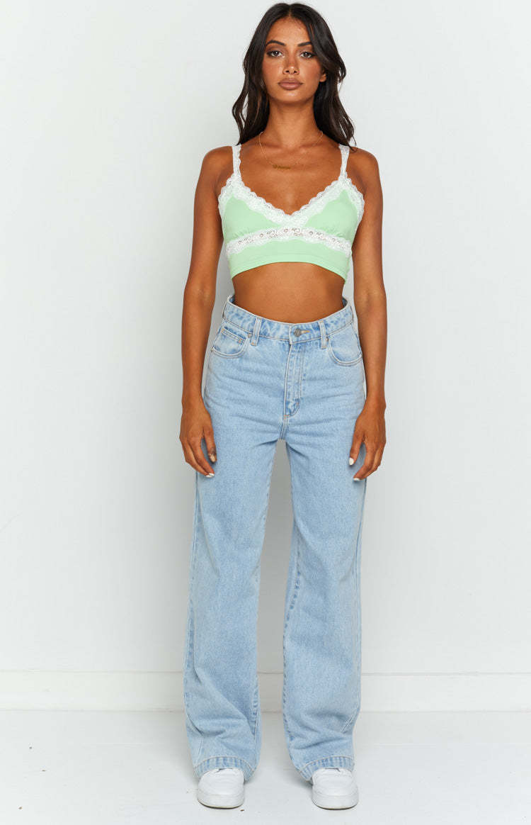 Elora Green Crop Top-Vavasi.All Rights Reserved.