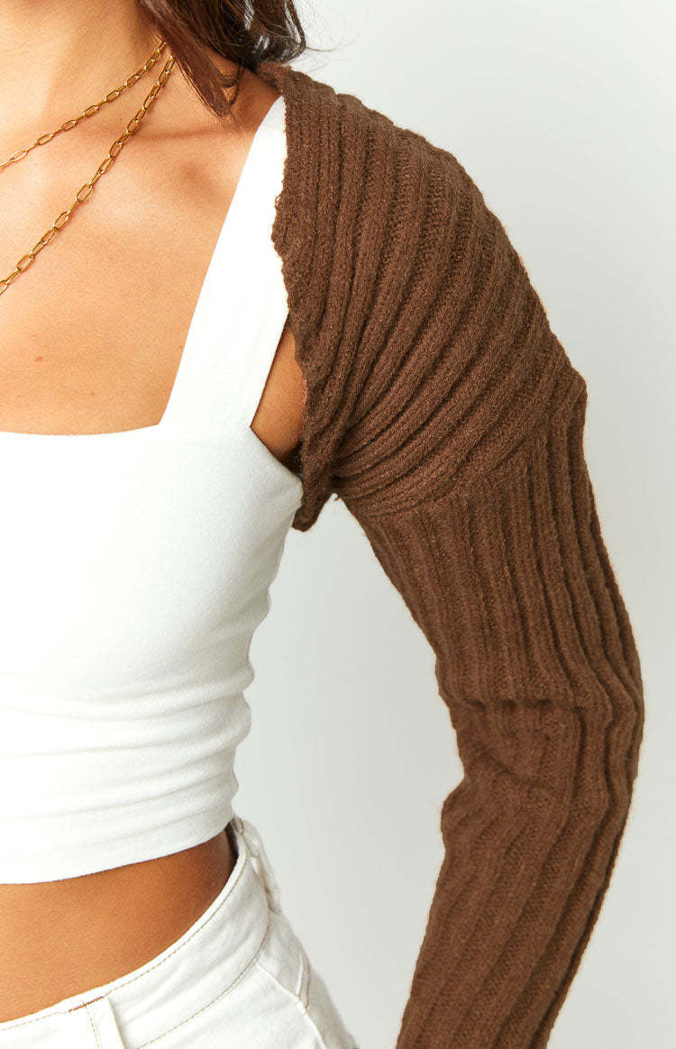 Elsa Brown Knit Bolero-Vavasi.All Rights Reserved.