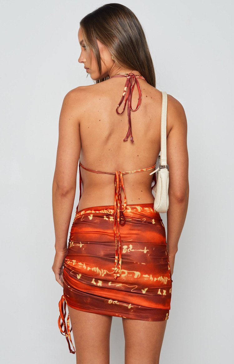 Elysha Halter Mini Dress Red-Vavasi.All Rights Reserved.