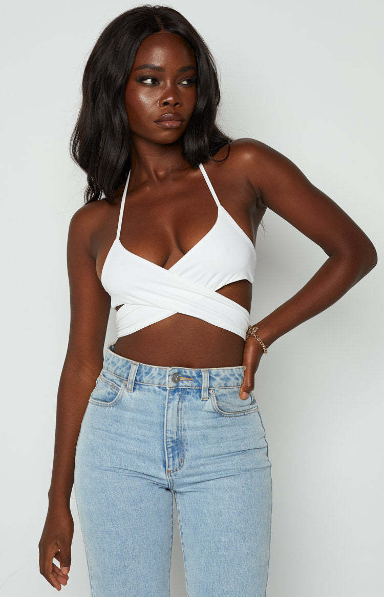 Emalia White Wrap Top-Vavasi.All Rights Reserved.