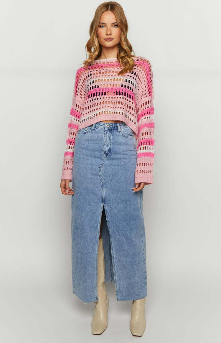 Emaline Long Weekend Multi Pink Jumper-Vavasi.All Rights Reserved.