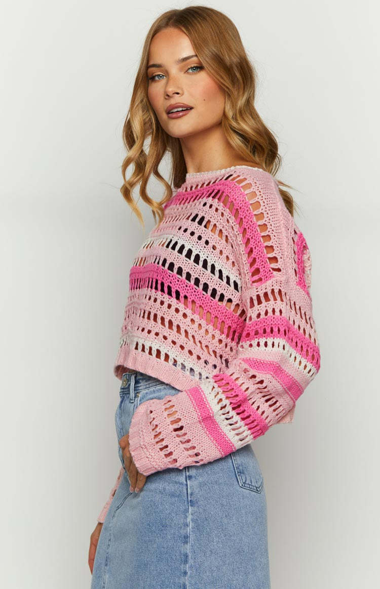 Emaline Long Weekend Multi Pink Jumper-Vavasi.All Rights Reserved.
