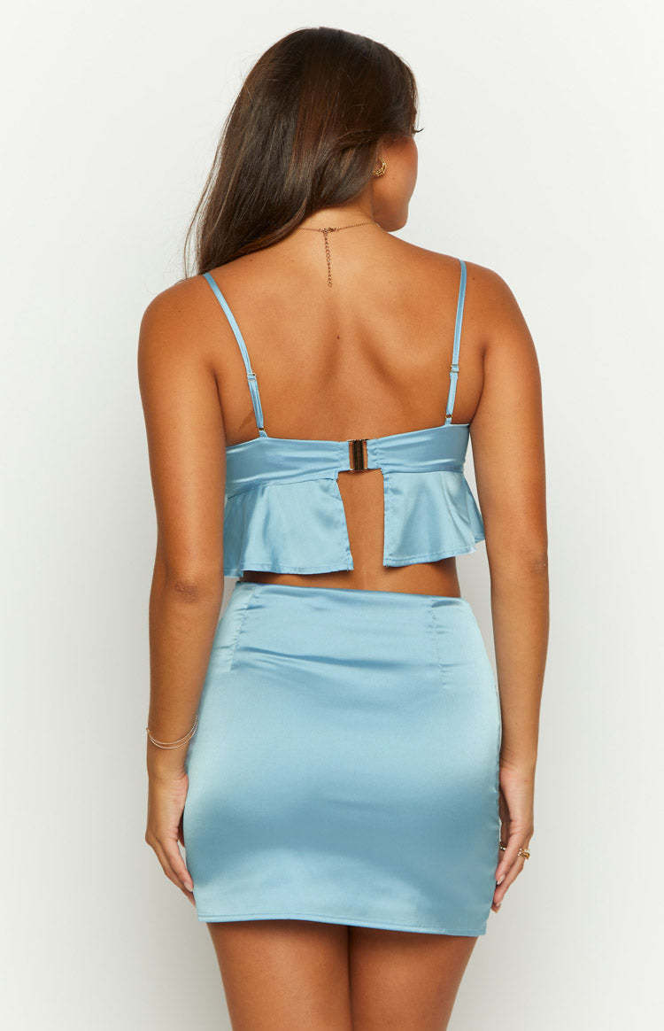 Emella Blue Crop Top-Vavasi.All Rights Reserved.