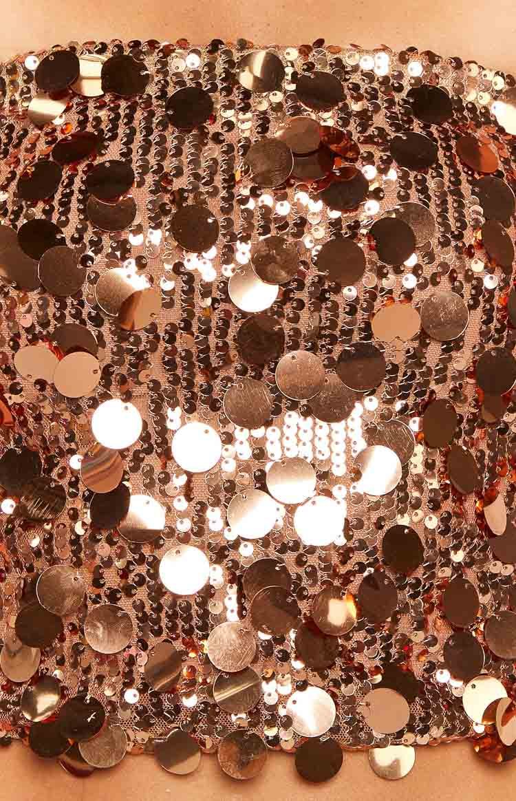Emiko Bronze Sequin Crop Top-Vavasi.All Rights Reserved.