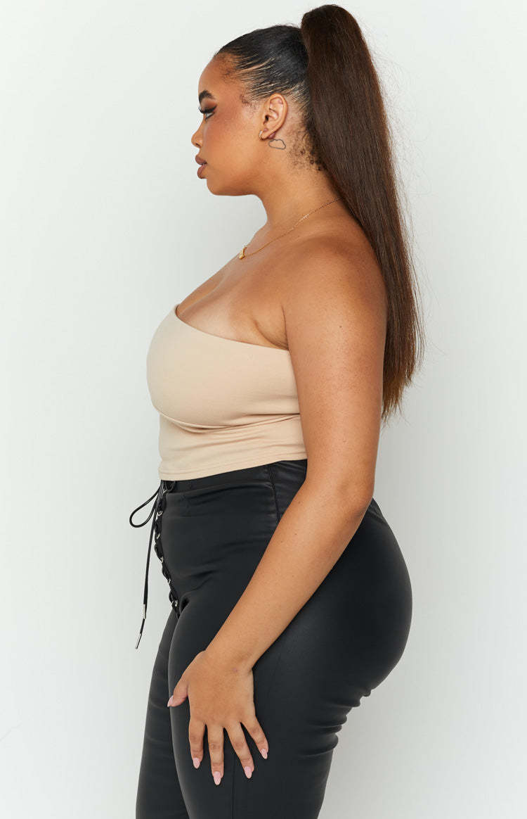 Empire Tan Strapless Top-Vavasi.All Rights Reserved.