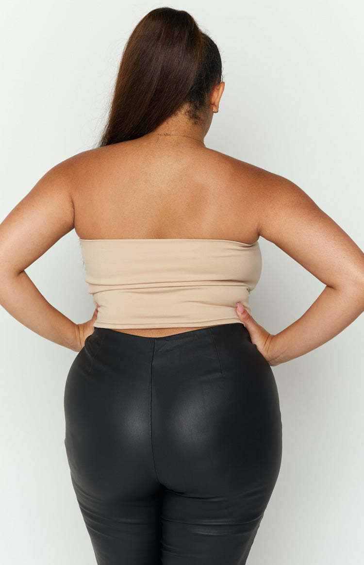 Empire Tan Strapless Top-Vavasi.All Rights Reserved.