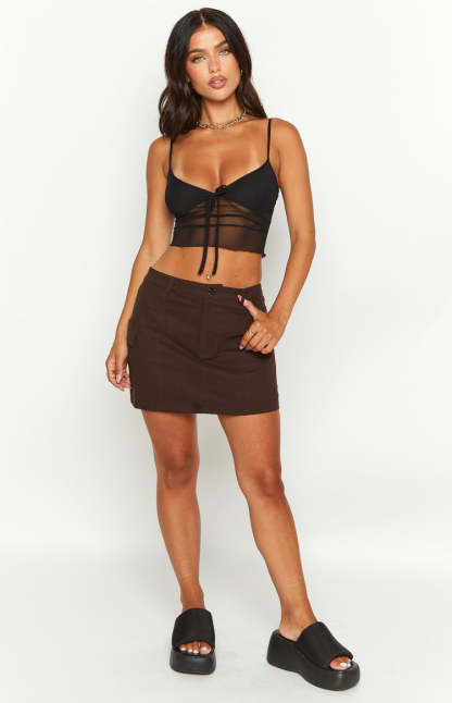Emz Black Mesh Cami-Vavasi.All Rights Reserved.