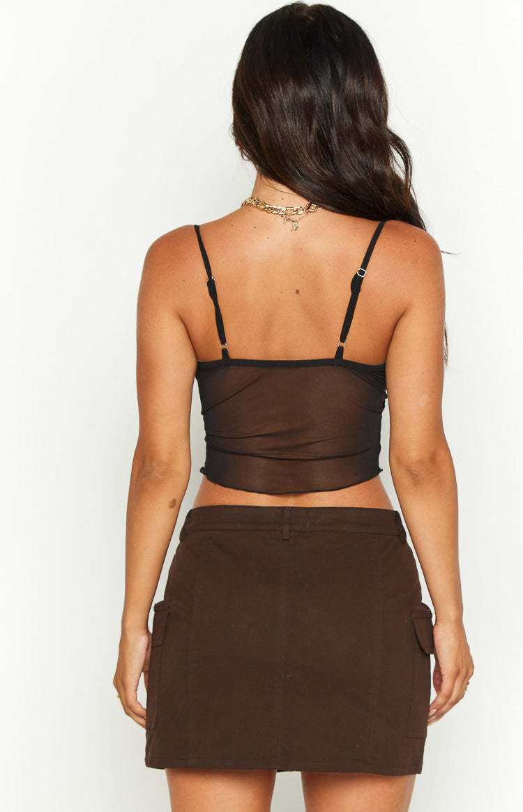 Emz Black Mesh Cami-Vavasi.All Rights Reserved.