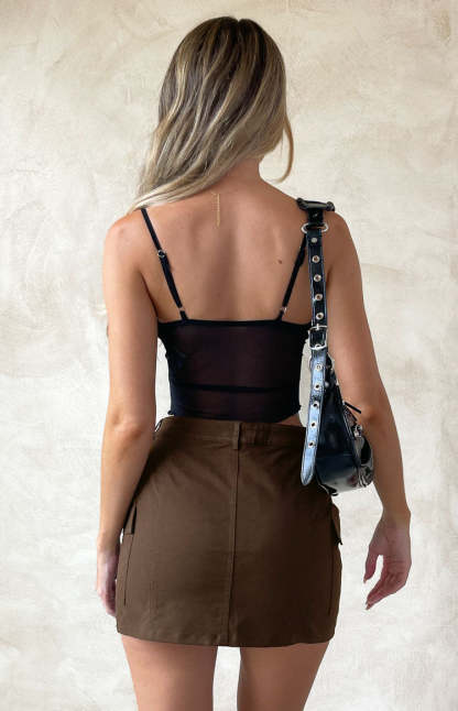 Emz Black Mesh Cami-Vavasi.All Rights Reserved.