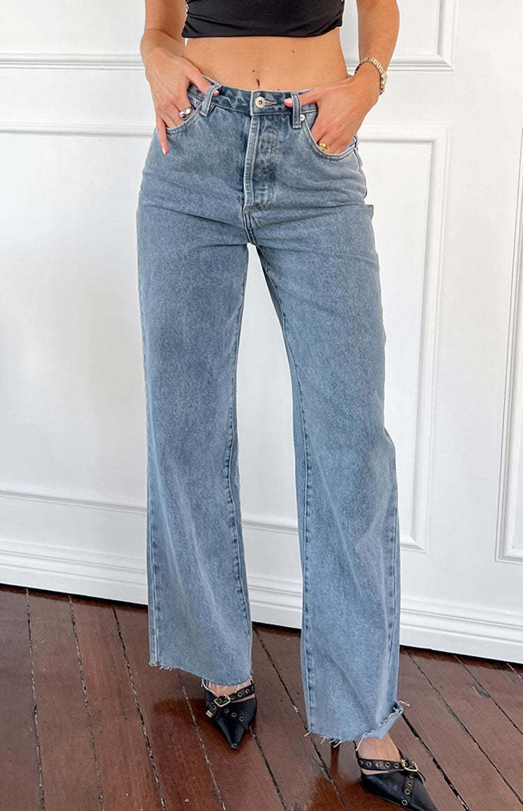 Essie Light Blue Straight Leg Jeans-Vavasi.All Rights Reserved.