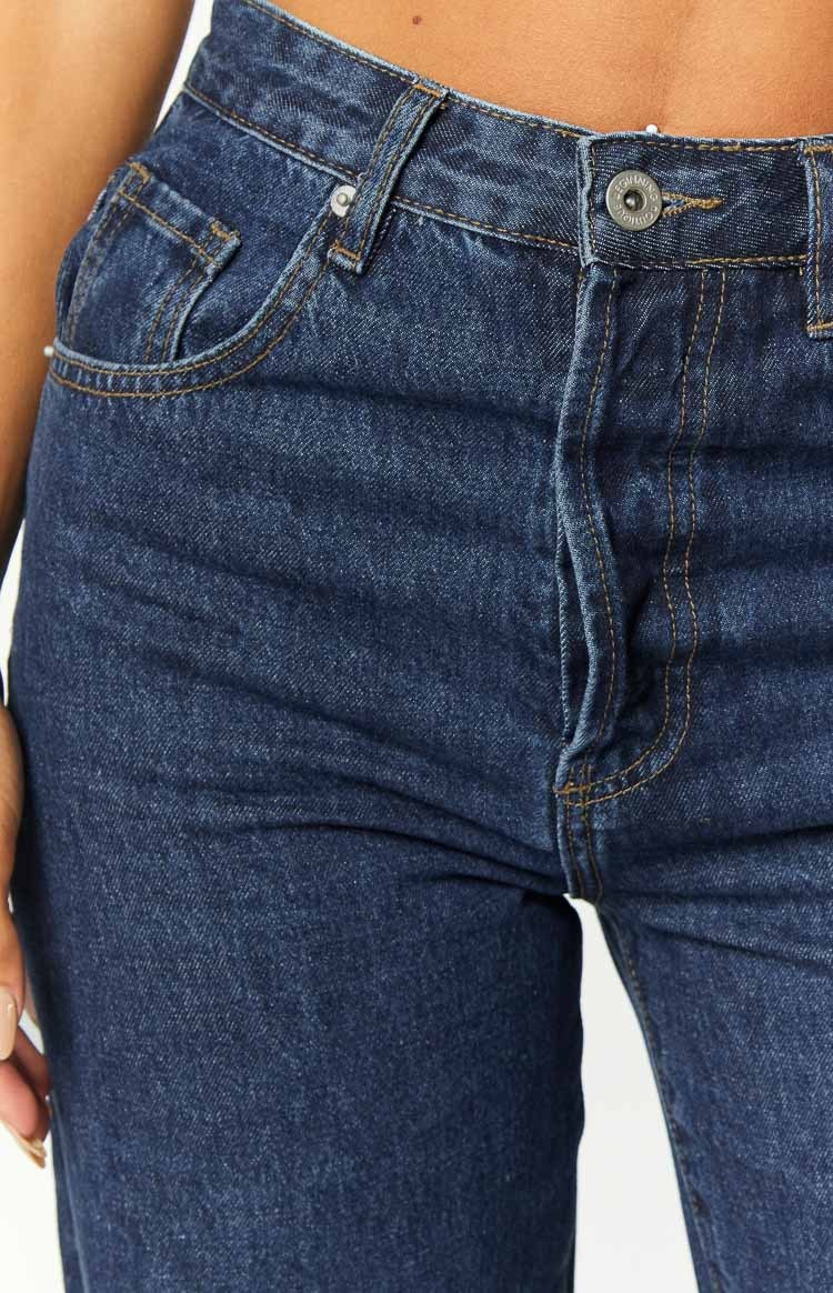 Essie Dark Blue Straight Leg Jeans-Vavasi.All Rights Reserved.