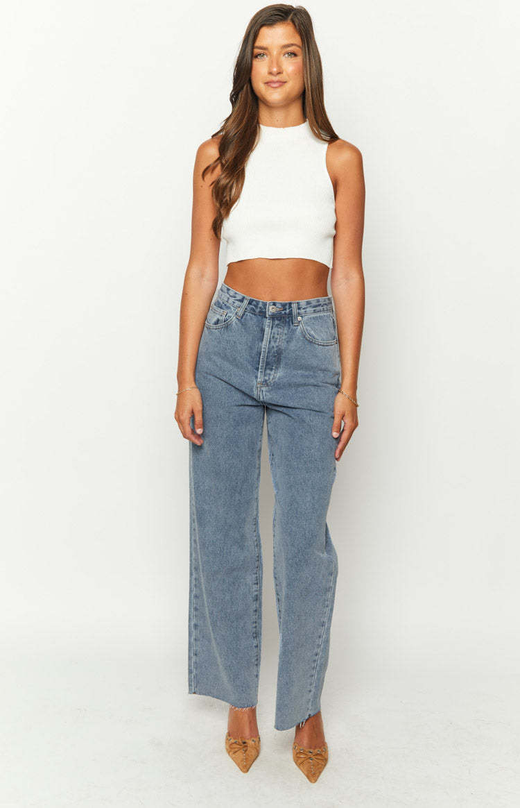 Essie Light Blue Straight Leg Jeans-Vavasi.All Rights Reserved.
