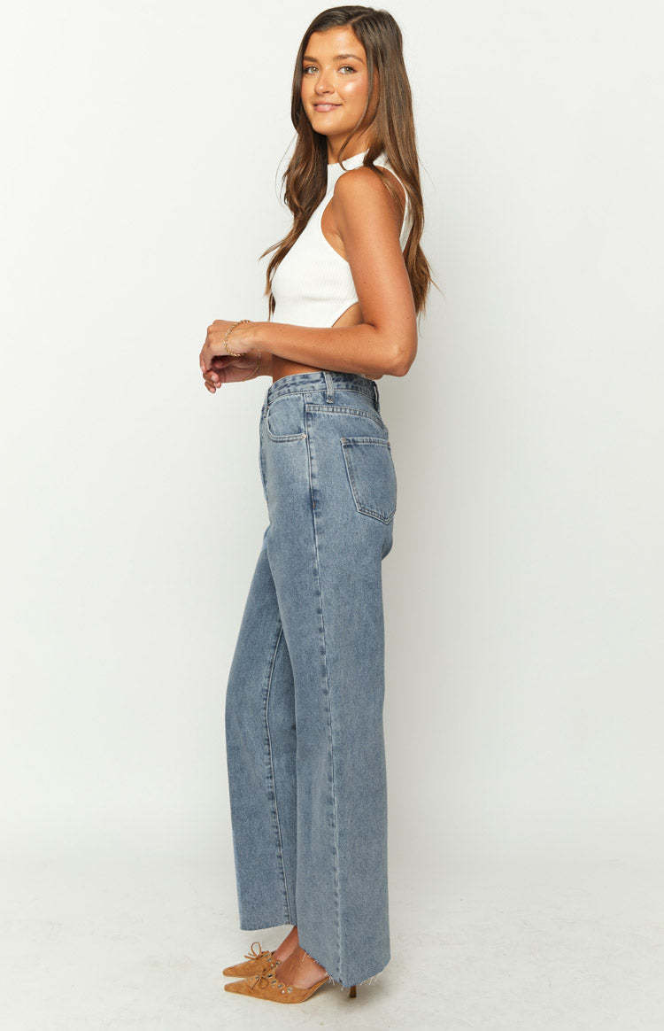 Essie Light Blue Straight Leg Jeans-Vavasi.All Rights Reserved.