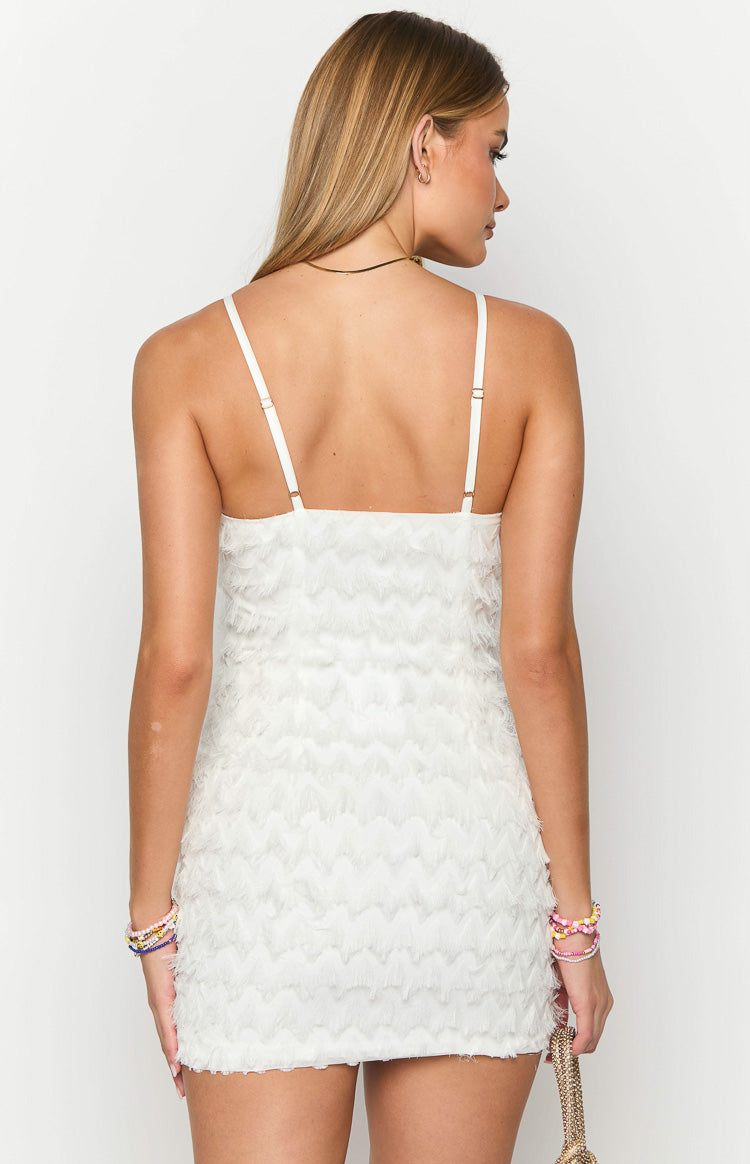 Este White Mini Dress-Vavasi.All Rights Reserved.