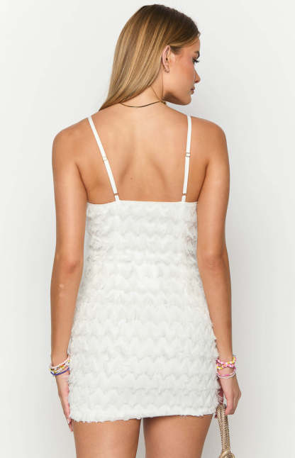 Este White Mini Dress-Vavasi.All Rights Reserved.
