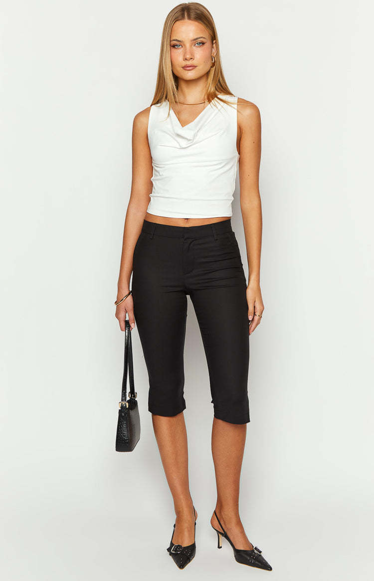 Ethyl Black Capri Pants-Vavasi.All Rights Reserved.