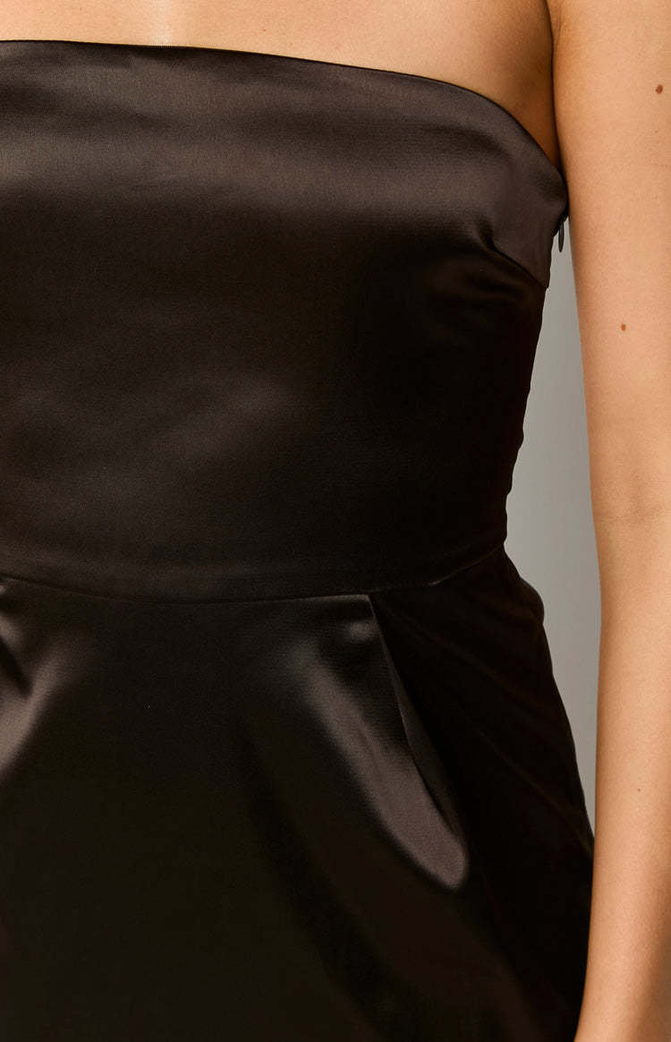 Eva Brown Strapless Mini Dress-Vavasi.All Rights Reserved.