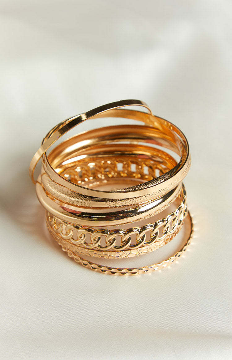 Evadne Gold Bracelet Set-Vavasi.All Rights Reserved.