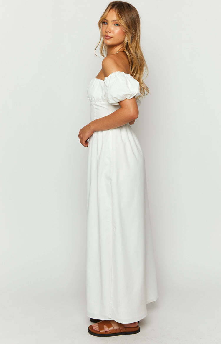 Evander White Off The Shoulder Maxi Dress-Vavasi.All Rights Reserved.