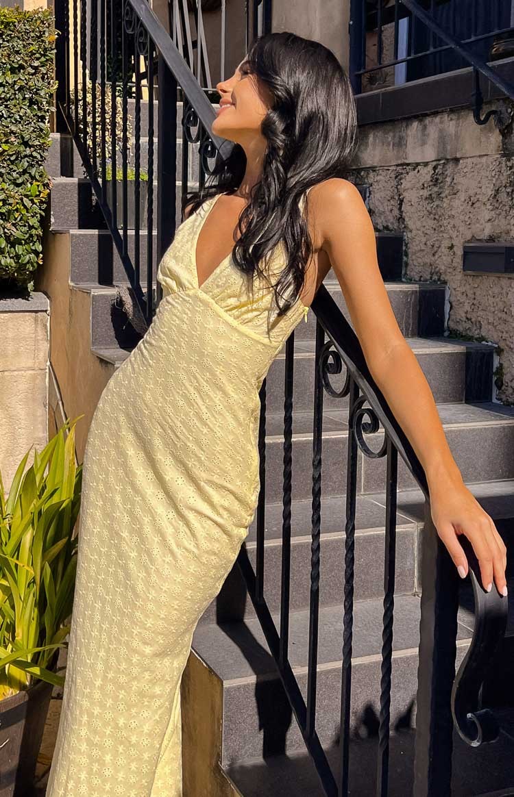 Evilia Yellow Midi Dress-Vavasi.All Rights Reserved.