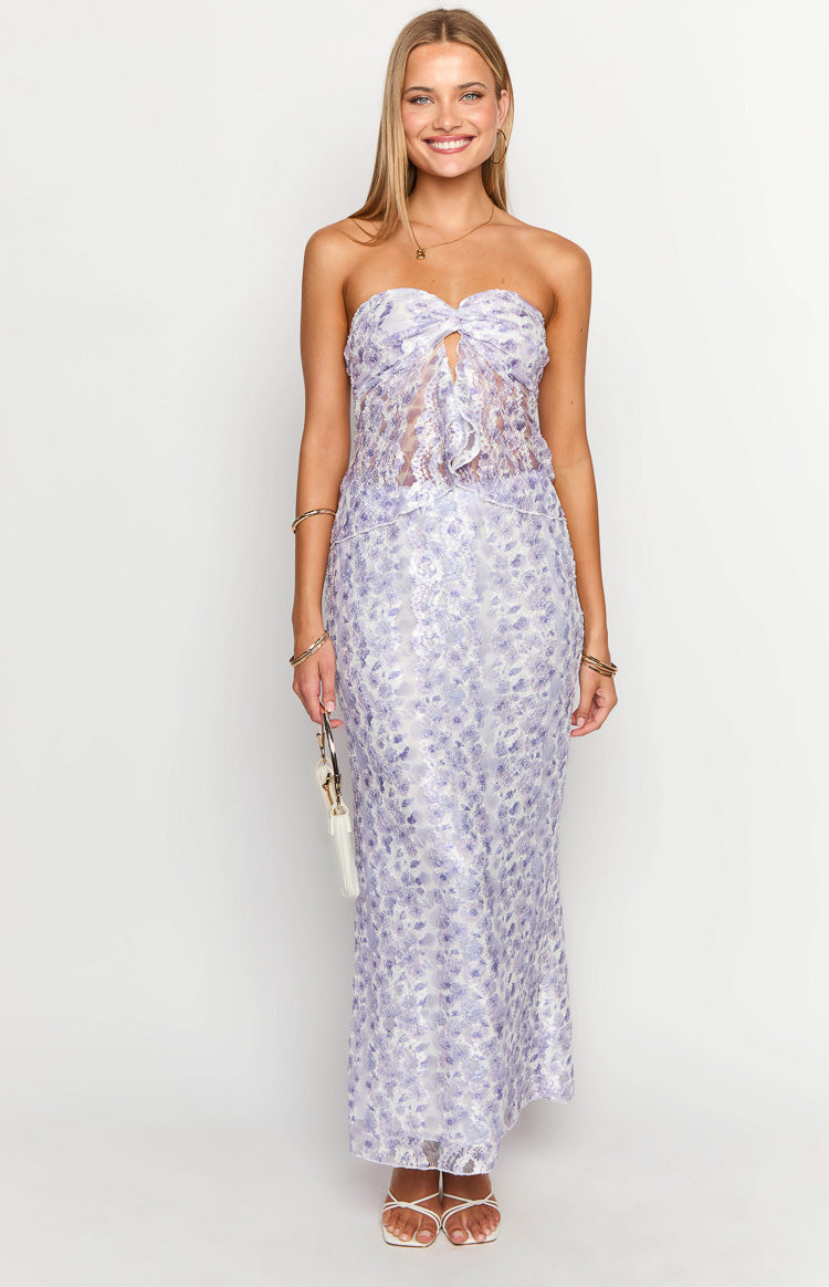 Faint Purple Lace Maxi Skirt-Vavasi.All Rights Reserved.