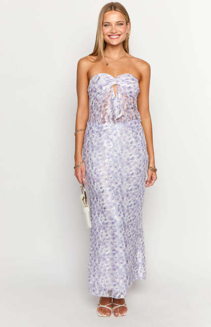 Faint Purple Lace Maxi Skirt-Vavasi.All Rights Reserved.