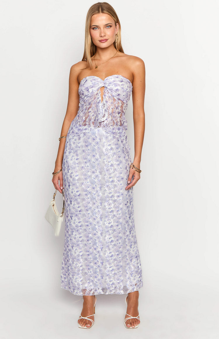 Faint Purple Lace Maxi Skirt-Vavasi.All Rights Reserved.